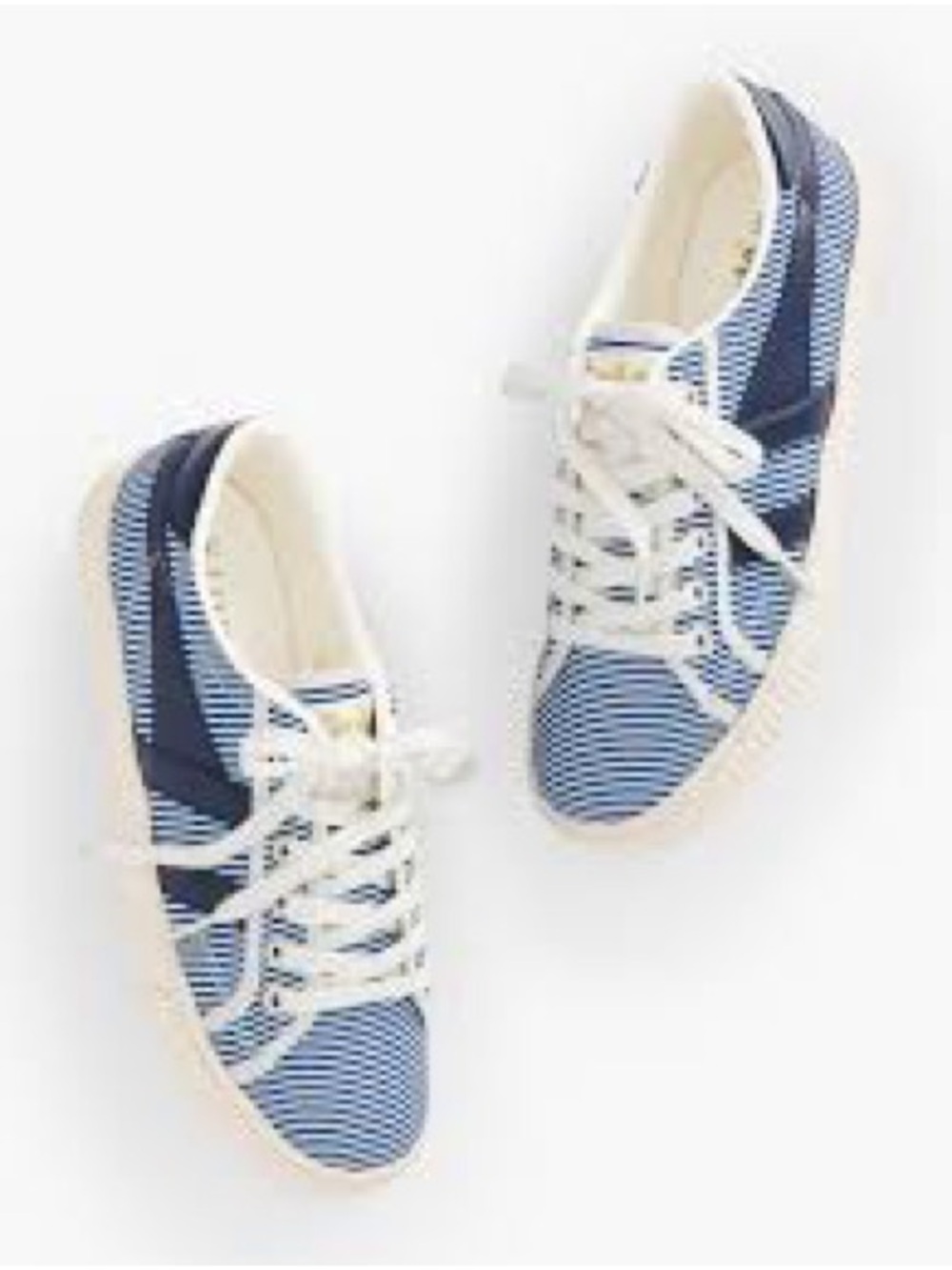 Gola Tennis MC (Mark Cox) Striped Canvas Sneakers in Navy and White size 8